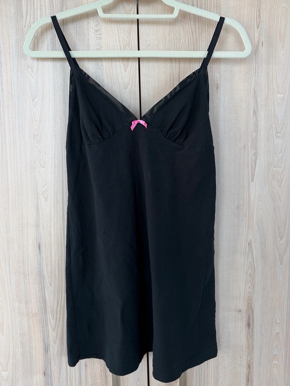 Betsey Johnson Intimates Womens M Black Slip Dress Y2K Pink Bow Mesh Babydoll